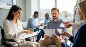 Pacientes com doenças crônicas e raras revisando checklist médico